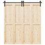 Kit de herrajes para puertas correderas acero negro 200 cm en Materiales de construcción | Comprar online en Foru.es