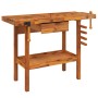 Banco trabajo cajón y tornillos banco madera acacia 124x52x83cm de vidaXL, Mesas de trabajo - Ref: Foro24-153320, Precio: 209...