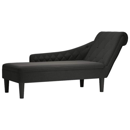 Tumbona con almohada y reposabrazo derecho tela negro en Divanes | Comprar online en Foru.es