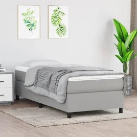 Estructura de cama de tela gris claro 100x200 cm de vidaXL, Camas y somieres - Ref: Foro24-3120838, Precio: 74,64 €, Descuent...