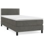 Cama box spring con colchón terciopelo gris oscuro 100x200 cm de vidaXL, Camas y somieres - Ref: Foro24-3141228, Precio: 294,...