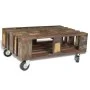 Mesa de centro con 4 ruedas madera reciclada de vidaXL, Mesas de centro - Ref: Foro24-240949, Precio: 191,46 €, Descuento: %