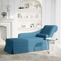 Chaise longue respaldo reposabrazos derecho terciopelo azul en Divanes | Comprar online en Foru.es