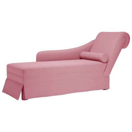 Chaise longue respaldo reposabrazos derecho terciopelo rosa en Divanes | Comprar online en Foru.es