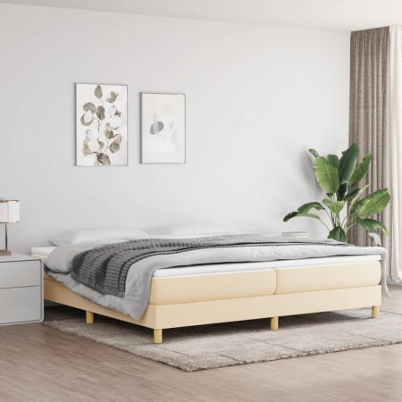 Estructura de cama de tela color crema 200x200 cm de vidaXL, Camas y somieres - Ref: Foro24-3120643, Precio: 118,56 €, Descue...