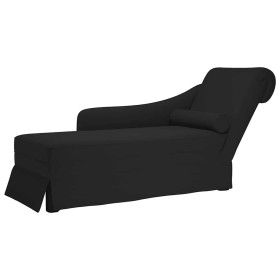 Chaise longue respaldo reposabrazos derecho terciopelo negro en Divanes | Comprar online en Foru.es