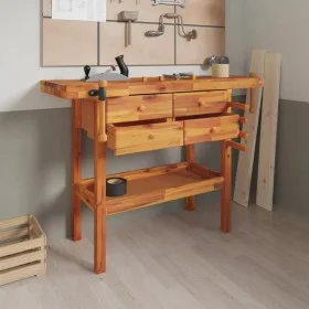 Werkbank mit Schubladen und Schrauben Akazienbank 124x52x83 cm von vidaXL, Arbeitstische - Ref: Foro24-153322, Preis: 228,77 ...