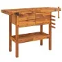 Banco de trabajo cajones y tornillos banco acacia 124x52x83 cm de vidaXL, Mesas de trabajo - Ref: Foro24-153322, Precio: 228,...