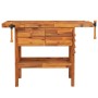 Banco de trabajo cajones y tornillos banco acacia 124x52x83 cm de vidaXL, Mesas de trabajo - Ref: Foro24-153322, Precio: 232,...