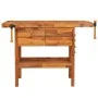 Banco de trabajo cajones y tornillos banco acacia 124x52x83 cm de vidaXL, Mesas de trabajo - Ref: Foro24-153322, Precio: 228,...