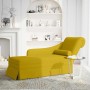 Chaise longue respaldo reposabrazos derecho terciopelo amarillo en Divanes | Comprar online en Foru.es