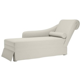 Chaise longue respaldo reposabrazos derecho terciopelo crema en Divanes | Comprar online en Foru.es