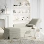 Chaise longue respaldo reposabrazos derecho terciopelo crema en Divanes | Comprar online en Foru.es