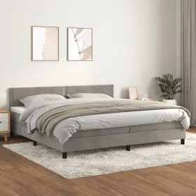 Boxspringbett mit hellgrauer Samtmatratze 200x200 cm von vidaXL, Betten und Lattenroste - Ref: Foro24-3141263, Preis: 522,34 ...