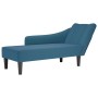 Chaise longue con reposabrazos derecho terciopelo azul en Divanes | Comprar online en Foru.es