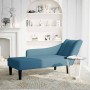 Chaise longue con reposabrazos derecho terciopelo azul en Divanes | Comprar online en Foru.es