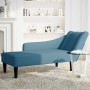 Chaise longue con reposabrazos derecho terciopelo azul en Divanes | Comprar online en Foru.es