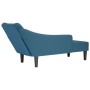 Chaise longue con reposabrazos derecho terciopelo azul en Divanes | Comprar online en Foru.es