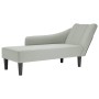 Chaise longue con reposabrazos derecho terciopelo gris claro en Divanes | Comprar online en Foru.es