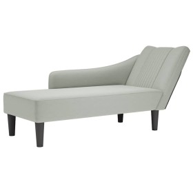 Chaise longue con reposabrazos derecho terciopelo gris claro en Divanes | Comprar online en Foru.es