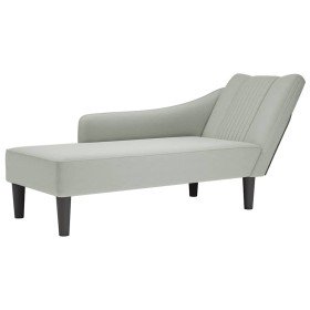 Chaise longue con reposabrazos derecho terciopelo gris claro en Divanes | Comprar online en Foru.es
