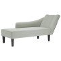 Chaise longue con reposabrazos derecho terciopelo gris claro en Divanes | Comprar online en Foru.es
