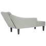 Chaise longue con reposabrazos derecho terciopelo gris claro en Divanes | Comprar online en Foru.es