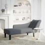 Chaise longue con reposabrazos derecho terciopelo gris claro en Divanes | Comprar online en Foru.es