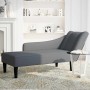 Chaise longue con reposabrazos derecho terciopelo gris claro en Divanes | Comprar online en Foru.es