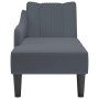 Chaise longue con reposabrazos derecho terciopelo gris claro en Divanes | Comprar online en Foru.es