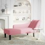 Chaise longue con reposabrazos derecho terciopelo rosa en Divanes | Comprar online en Foru.es