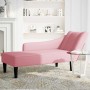 Chaise longue con reposabrazos derecho terciopelo rosa en Divanes | Comprar online en Foru.es