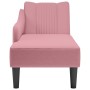 Chaise longue con reposabrazos derecho terciopelo rosa en Divanes | Comprar online en Foru.es