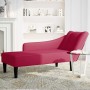 Chaise longue con reposabrazos derecho terciopelo rojo vino en Divanes | Comprar online en Foru.es