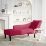 Chaise longue con reposabrazos derecho terciopelo rojo vino en Divanes | Comprar online en Foru.es
