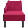 Chaise longue con reposabrazos derecho terciopelo rojo vino en Divanes | Comprar online en Foru.es