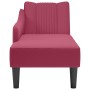 Chaise longue con reposabrazos derecho terciopelo rojo vino en Divanes | Comprar online en Foru.es