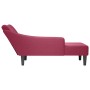 Chaise longue con reposabrazos derecho terciopelo rojo vino en Divanes | Comprar online en Foru.es