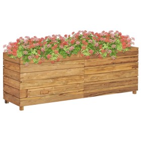 Arriate elevado madera de teca reciclada y acero 150x40x55 cm de vidaXL, Maceteros y jardineras - Ref: Foro24-47426, Precio: ...
