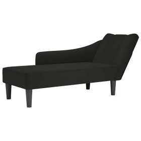 Chaise longue con reposabrazos derecho terciopelo negro en Divanes | Comprar online en Foru.es