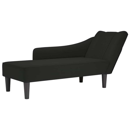 Chaise longue con reposabrazos derecho terciopelo negro en Divanes | Comprar online en Foru.es