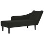 Chaise longue con reposabrazos derecho terciopelo negro en Divanes | Comprar online en Foru.es