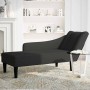Chaise longue con reposabrazos derecho terciopelo negro en Divanes | Comprar online en Foru.es