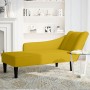 Chaise longue con reposabrazos derecho terciopelo amarillo en Divanes | Comprar online en Foru.es