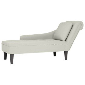 Chaise longue con reposabrazos derecho terciopelo crema en Divanes | Comprar online en Foru.es