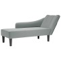 Chaise longue con reposabrazos derecho tela gris claro en Divanes | Comprar online en Foru.es