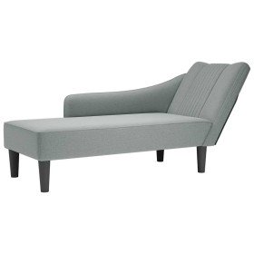Chaise longue con reposabrazos derecho tela gris claro en Divanes | Comprar online en Foru.es