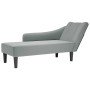 Chaise longue con reposabrazos derecho tela gris claro en Divanes | Comprar online en Foru.es