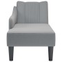 Chaise longue con reposabrazos derecho tela gris claro en Divanes | Comprar online en Foru.es