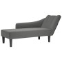 Chaise longue con reposabrazos derecho tela gris oscuro en Divanes | Comprar online en Foru.es